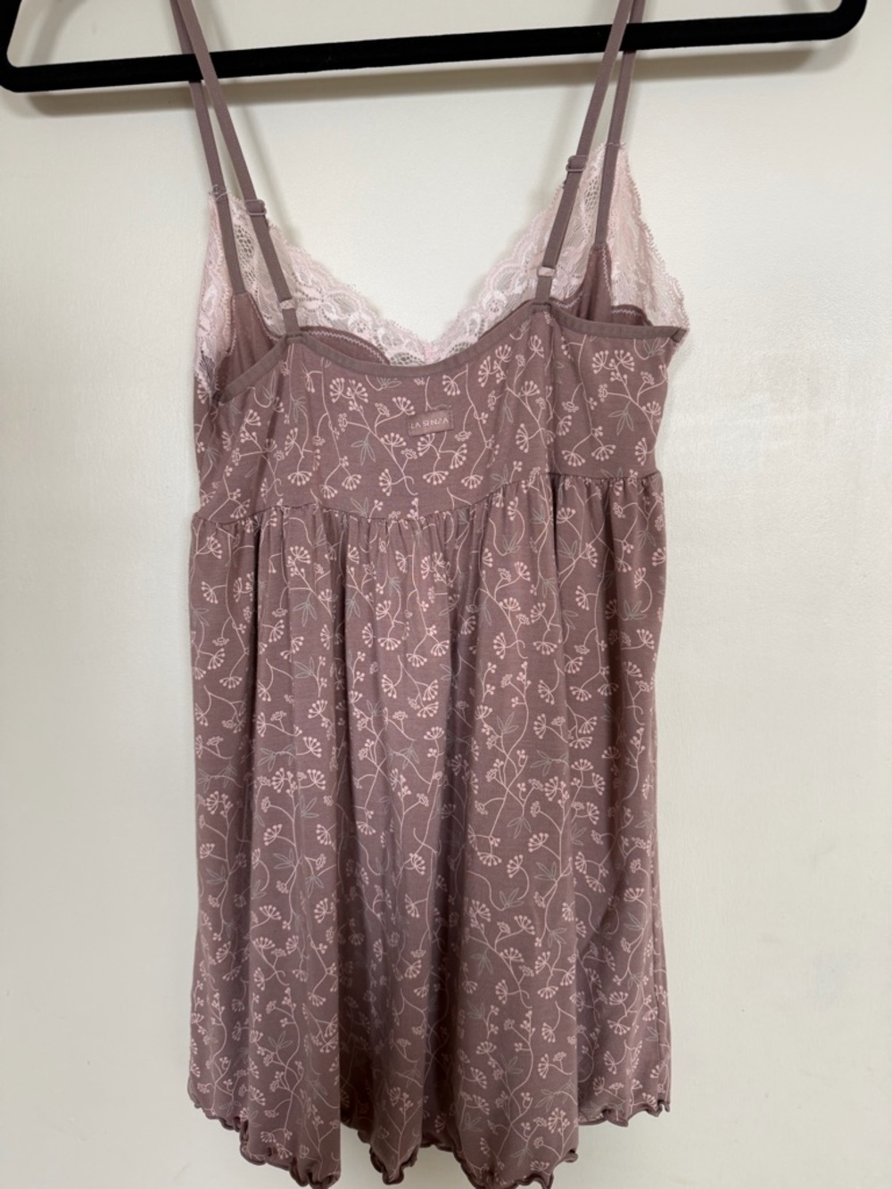 La Senza Babydoll Nightgown Chemise Floral Lace Trim Short Sleep Dress M - Picture 4 of 8